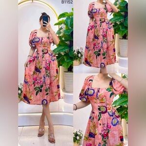 Floral Vietnam Dress